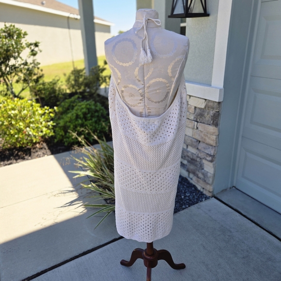 Old Navy NWOT Crochet Halter Midi Dress in Cream, Size XXL - Picture 7 of 8